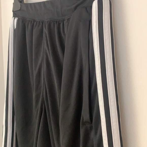 Adidas Black Drawstring Shorts With White Stripes - Picture 4 of 12